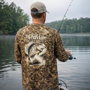 Men's Sea Gear long-sleeve camouflage fishing jersey "Bienville Outdoors"
